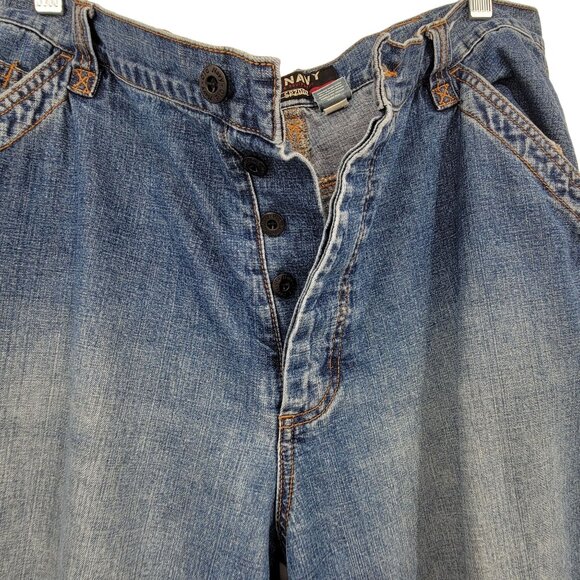 Old Navy Mens Relaxed Fit Button Fly Carpenter Jeans Actual Size 36x31Vintage - Picture 3 of 9